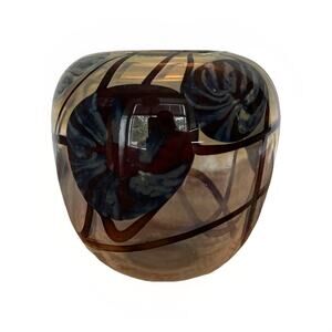 Vintage Signed Roger Gandelman Rainbow Glassworks Studio Art Glass Vase 4.75"